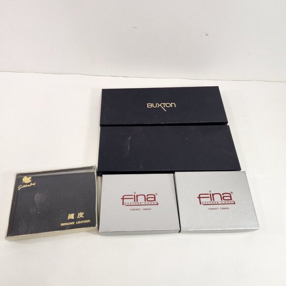 Vintage Leather Wallet Bundle Buxton Fina Brown & Black - Picture 16 of 16